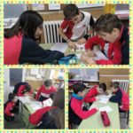 Los alumnos y alumnas de 6º de primaria del Colegio Rafaela María de Valladolid realizan una actividad de cambio de moneda.