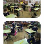 Los alumnos y alumnas de primero de primaria del Colegio Rafaela María están trabajando las líneas rectas y curvas.