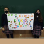 Los alumnos y alumnas de 6º de primaria del Colegio Rafaela María de Valladolid hacen un mural para dar a conocer los Derechos de la Infancia.