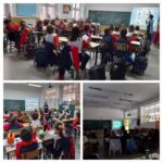 Los alumnos y alumnas de cuarto y sexto de primaria del Colegio Rafaela María reciben la visita de Vallalexia.