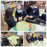 Los alumnos y alumnas de primero de primaria del Colegio Rafaela María de Valladolid juegan a un divertido dominó para reforzar sumas y restas.