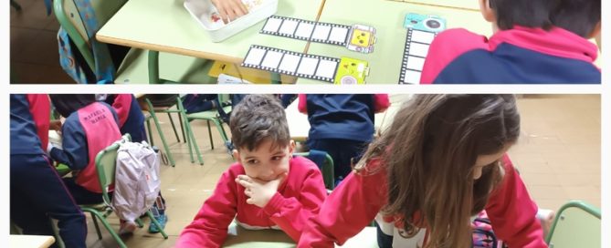 Los alumnos y alumnas de segundo de primaria del Colegio Rafaela María de Valladolid emplean estaciones de aprendizaje navideñas.